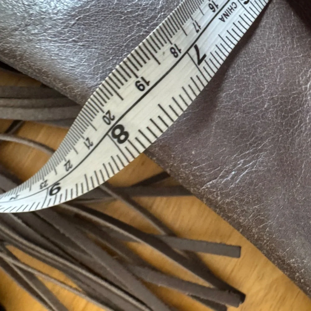 HOBO Gray Leather Hobo Shoulder Bag with Tassel